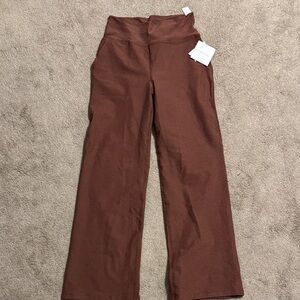 Beyond Yoga Chocolate Brown wide leg pant